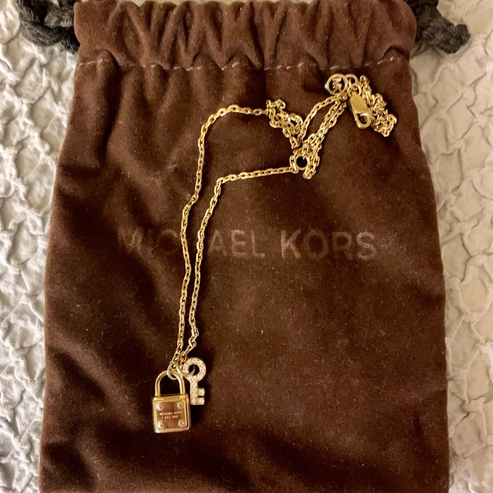 Michael Kors lock & key necklace